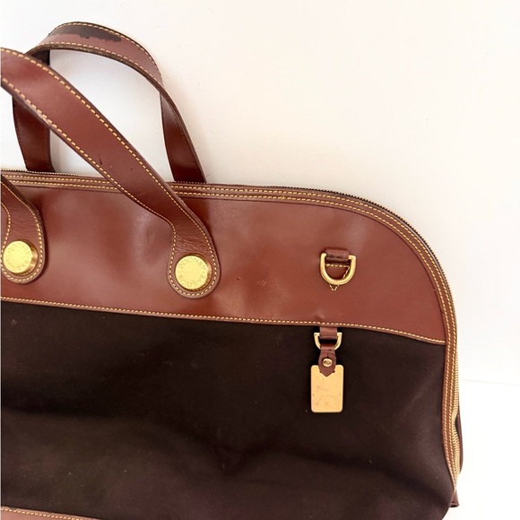 Vintage Dooney & Bourke Travel Overnight Bag Cabriolet Leather Duffle Weekender - Picture 2 of 13